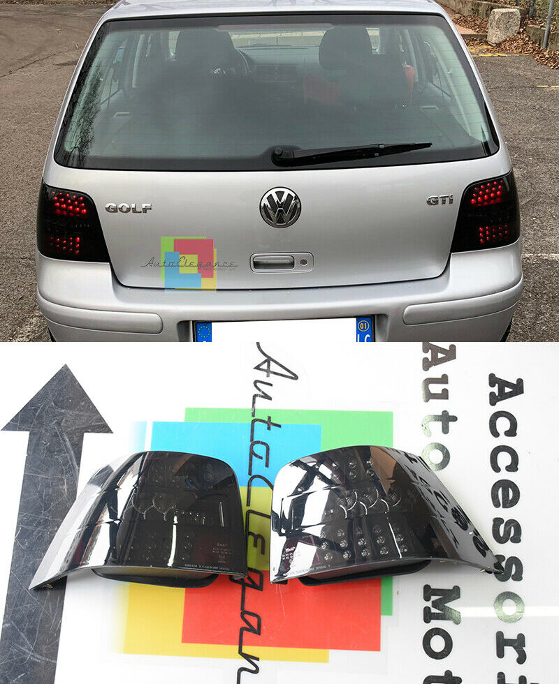 VW Golf 4 1997-2004 PAIR OF FULL LED REAR LIGHTS BLACK SMOKE SPORTS LIGHTS