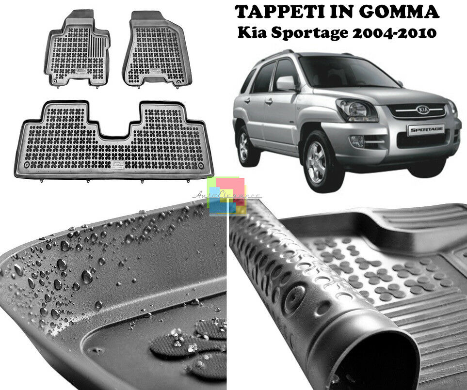 KIA SPORTAGE 2004-2010 TAPPETINI AUTO GOMMA - TAPPETI TOP QUALITA -1-