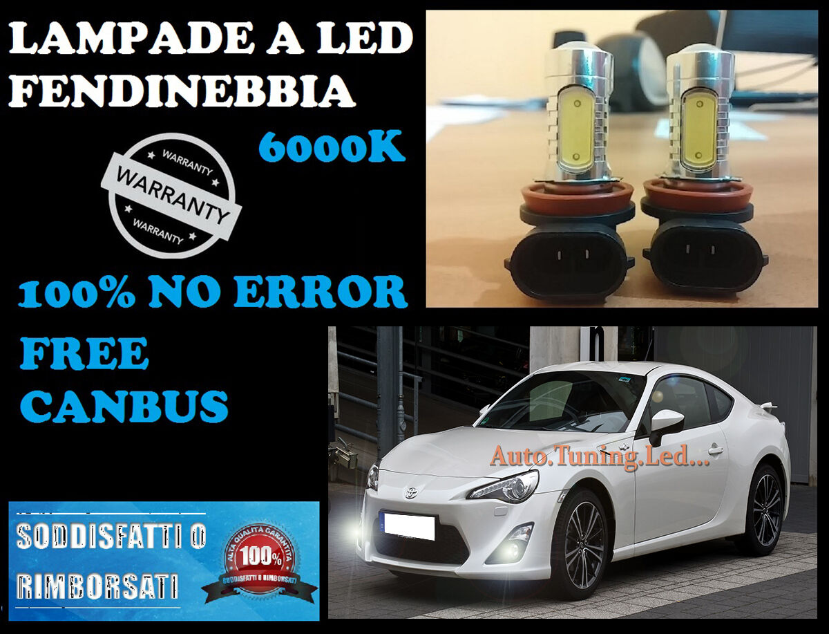 LAMPADE FENDINEBBIA H8 LED CREE RESISTENZA CANBUS 6000K TOYOTA GT86