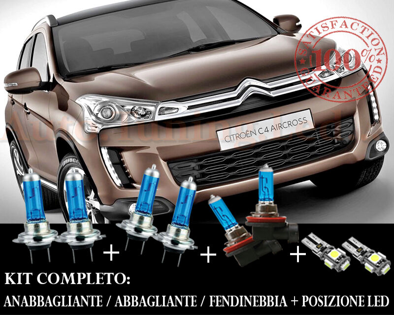 CITROEN C4 AIRCROSS SET COMPLETO LAMPADE BLU XENON + POSIZIONE A LED AUTOELEGANCERICAMBI