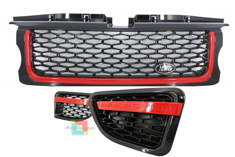 LAND ROVER RANGE ROVER SPORT 2010-2013 GRIGLIA ANTERIORE + LATERALI NERO / ROSSO