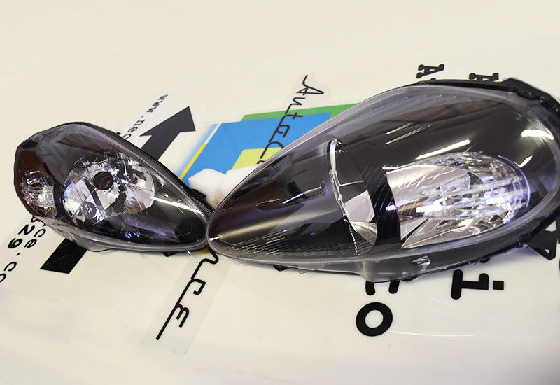 BLACK HEADLIGHTS FIAT GRANDE PUNTO 2005-2008 ABARTH DESIGN H4 SPORTS HEADLIGHTS