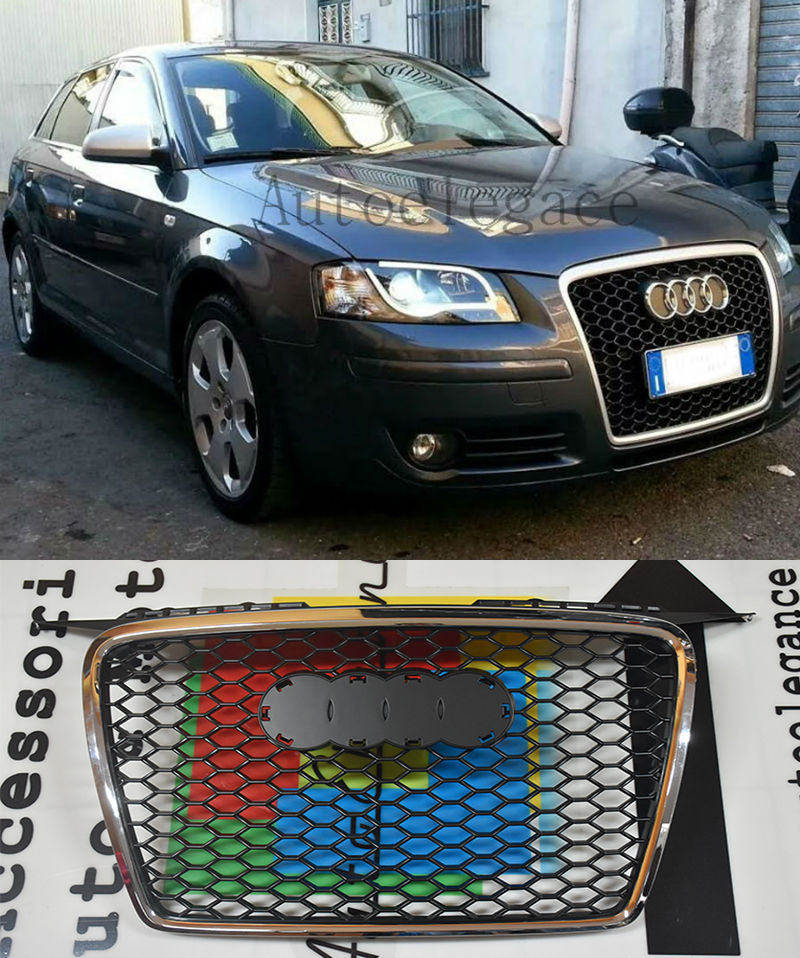 Audi A3 8P (2005-2012) griglia anteriore nero lucido nuova aftermarket