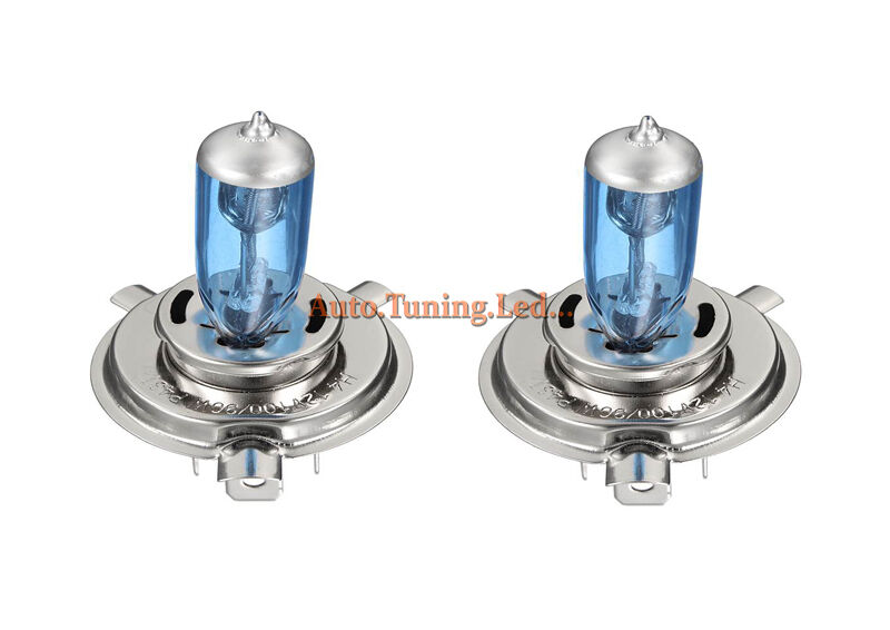 COPPIA LAMPADE H4 BLU XENON BIANCO ABBAGLIANTI ANABBAGLIANTI - AUTOELEGANCERICAMBI