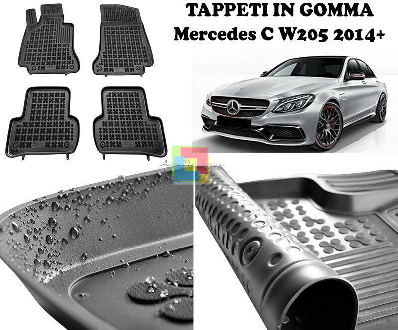 MERCEDES CLASSE C W205 2014+ TAPPETINI AUTO IN GOMMA - TAPPETI TOP QUALITA -1-