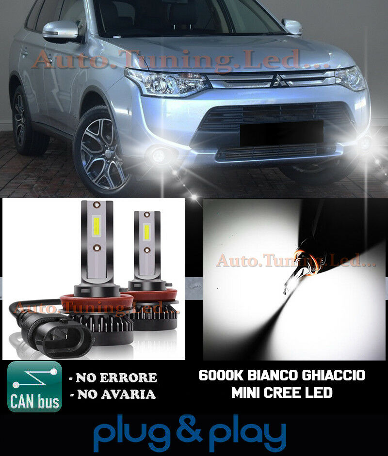 LAMPADE FENDINEBBIA A LED CREE MITSUBISHI OUTLANDER 3 CAMBUS GHIACCIO 8000LM