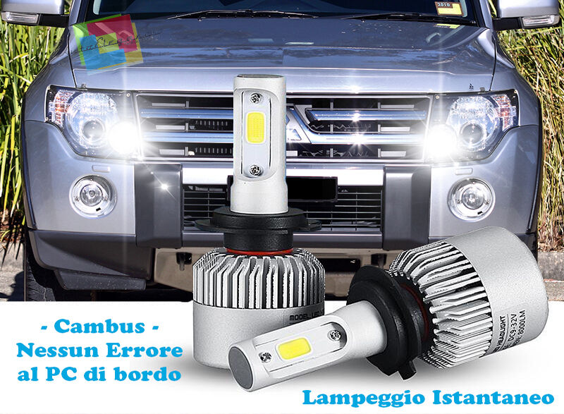 LAMPADE ABBAGLIANTI LED MITSUBISHI PAJERO 2007+ LAMPEGGIO ISTANTANEO 6000K