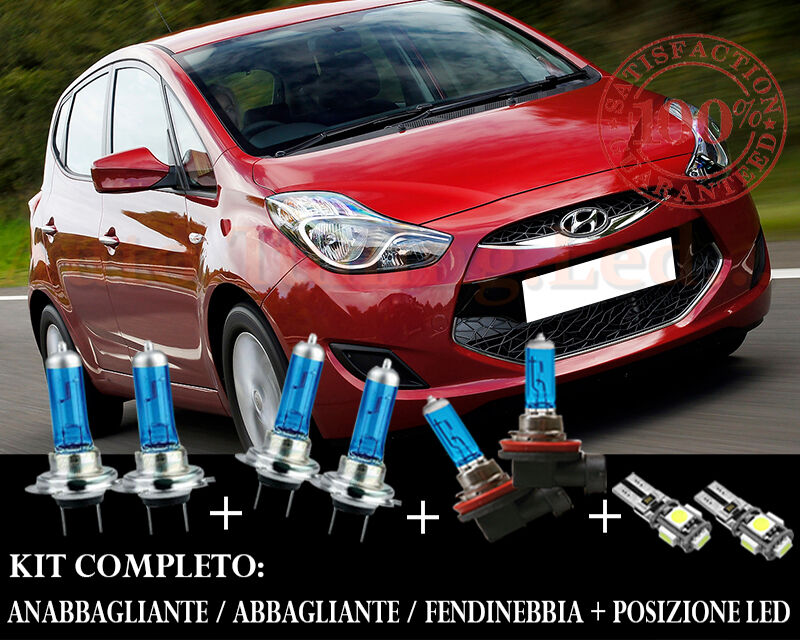 HYUNDAI ix20 2010+ SET COMPLETO LAMPADE BLU XENON + POSIZIONE A LED