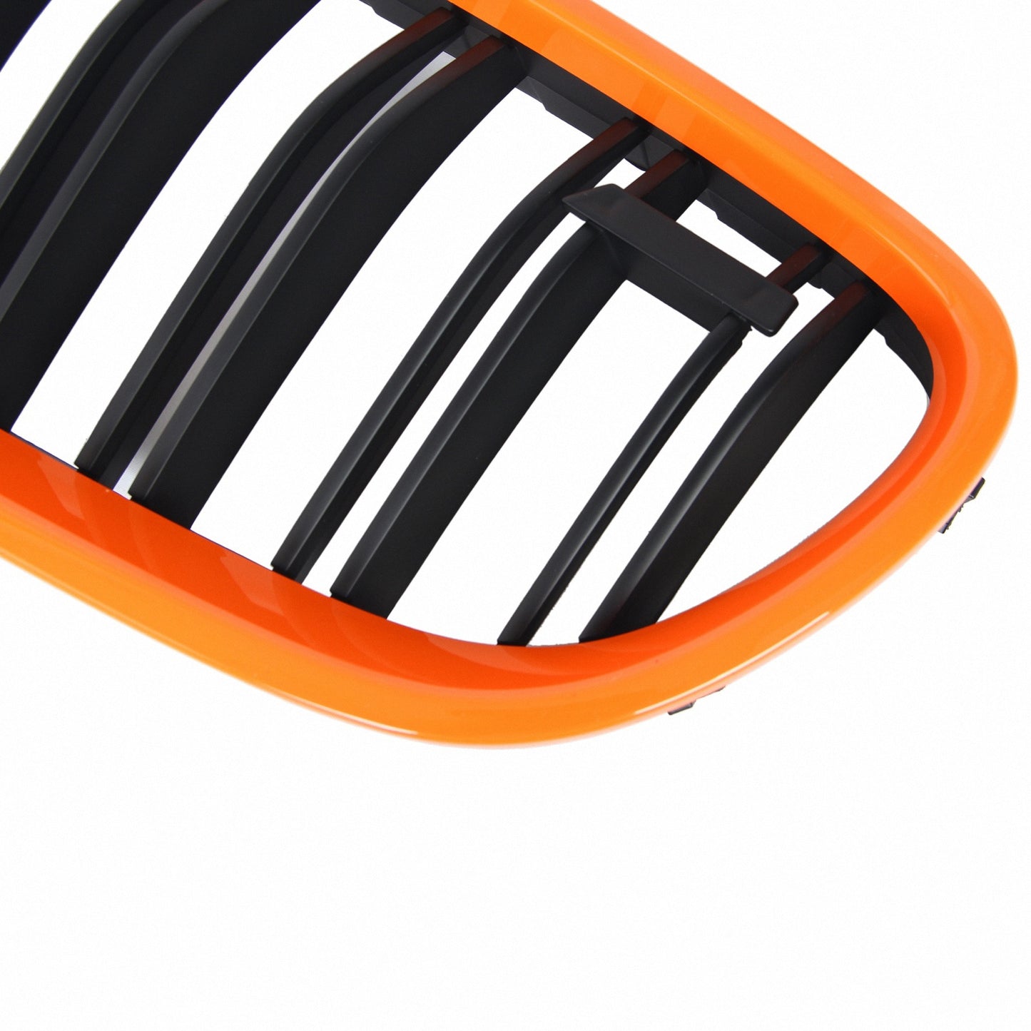 BMW SERIE 5 F10 F11 2010+ GRIGLIE ANTERIORI NERE PROFILO ARANCIONE M5 AUTOELEGANCERICAMBI