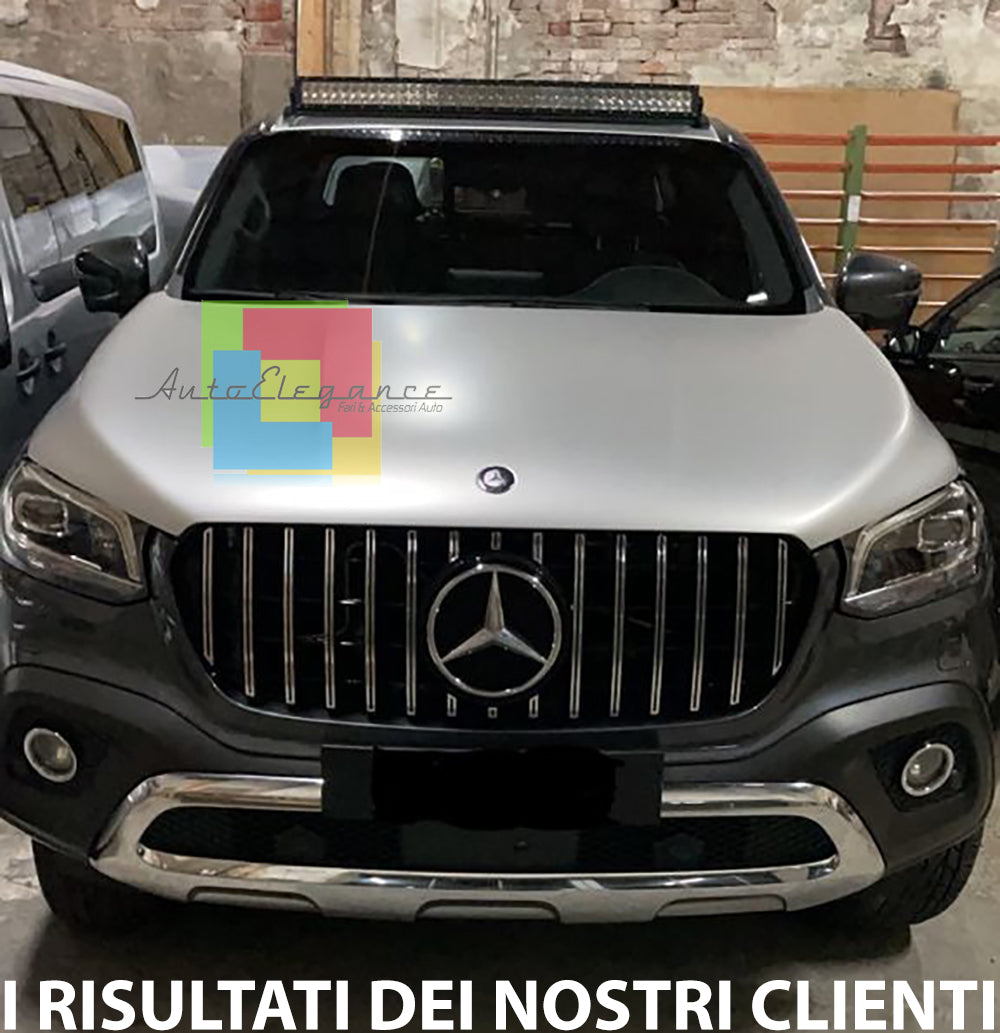 MERCEDES CLASSE X 470 2017+ GRIGLIA ANTERIORE MASCHERINA PROFILI SATINATI AMG LOOK