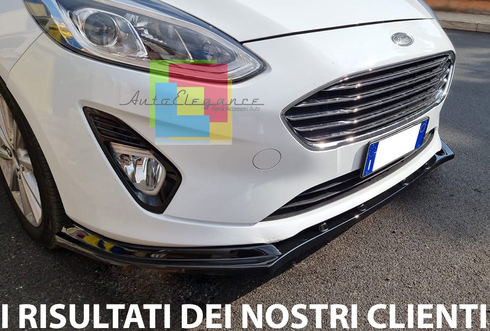 FRONT BUMPER SPOILER BLADE FORD FIESTA MK8 2018+ BLACK SPLITTER