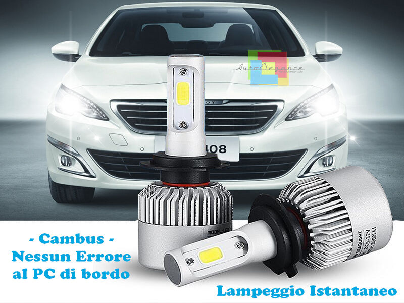 LAMPADE ANABBAGLIANTI LED PEUGEOT 408 LAMPEGGIO ISTANTANEO 6000K