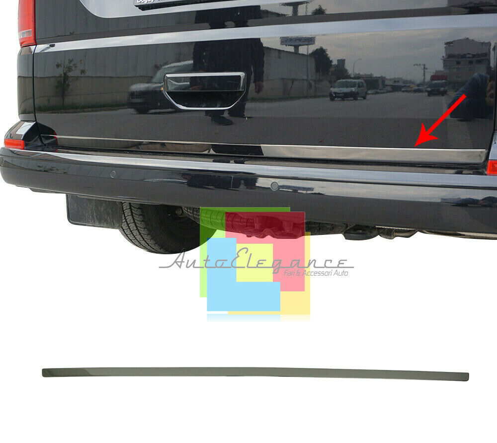 VW T6 MULTIVAN 2015+ PIASTRA CROMATA PORTELLONE POSTERIORE INOX