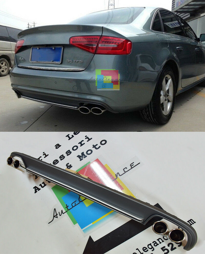 SOTTO PARAURTI AUDI A4 B8 8K 2012-2015 LIFT DIFFUSORE POSTERIORE S4 + TERMINALI