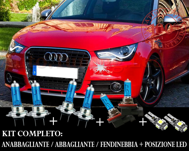 AUDI A1 S1 RS1 SET COMPLETO LAMPADE BLU XENON + POSIZIONE A LED AUTOELEGANCERICAMBI