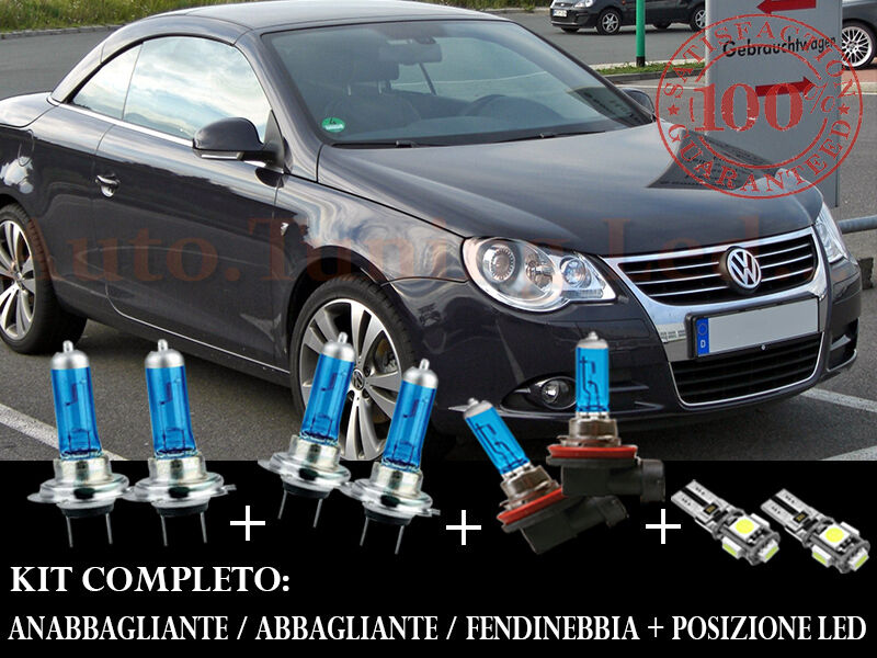 VW EOS 2006-2015 SET COMPLETO LAMPADE BLU XENON + POSIZIONE A LED