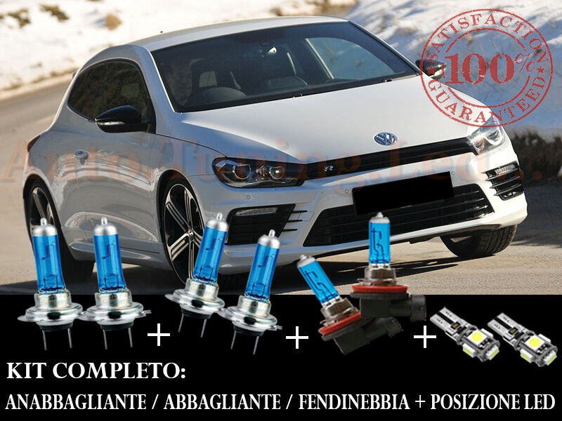VW SCIROCCO 2008+ SET COMPLETO LAMPADE BLU XENON + POSIZIONE A LED