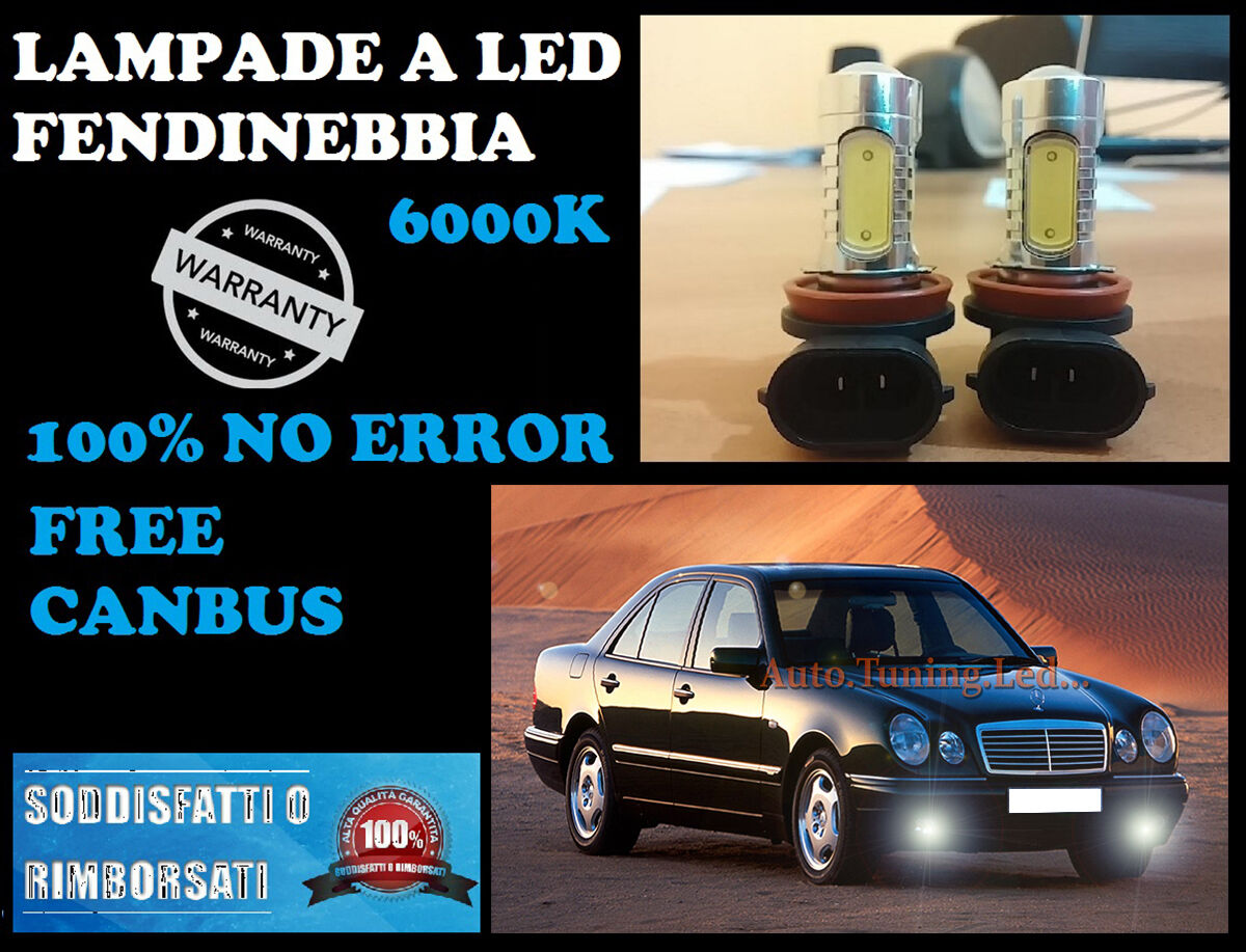 H8 LED FOG LIGHTS CREE RESISTANCE CANBUS 6000K MERCEDES W210 95-02