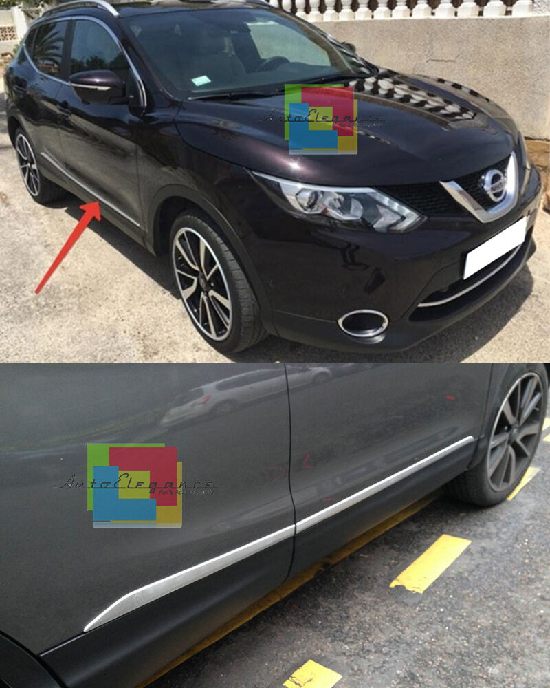 ADHESIVE MOULDS NISSAN QASQAI 2014+ SIDE CHROME STAINLESS STEEL .-
