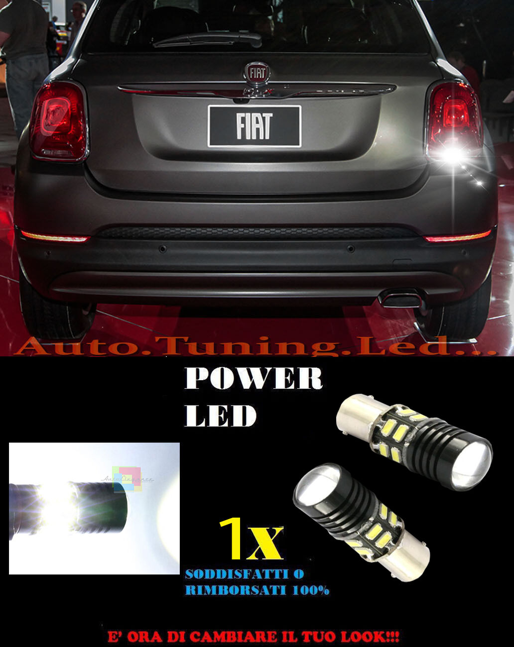 LAMPADA RETROMARCIA A LED P21W BA15 FIAT 500X 6000K CANBUS NO ERROR