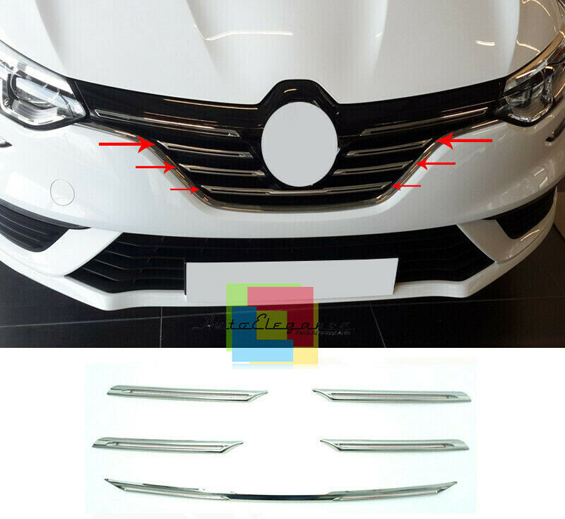 RENAULT MEGANE IV MODANATURA ANTERIORE GRIGLIA CROMATA ADESIVA INOX