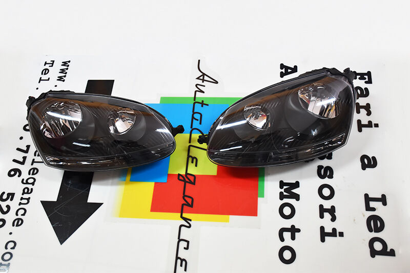 VW GOLF 5 MK5 2003-2008 BLACK HEADLIGHTS GTI LOOK H7 MOUNT H7