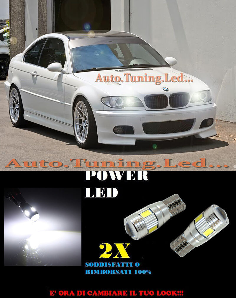 LUCI POSIZIONE BMW SERIE 3 E46 COUPE CANBUS T10 BIANCO 6 LED SUPER QUALITA