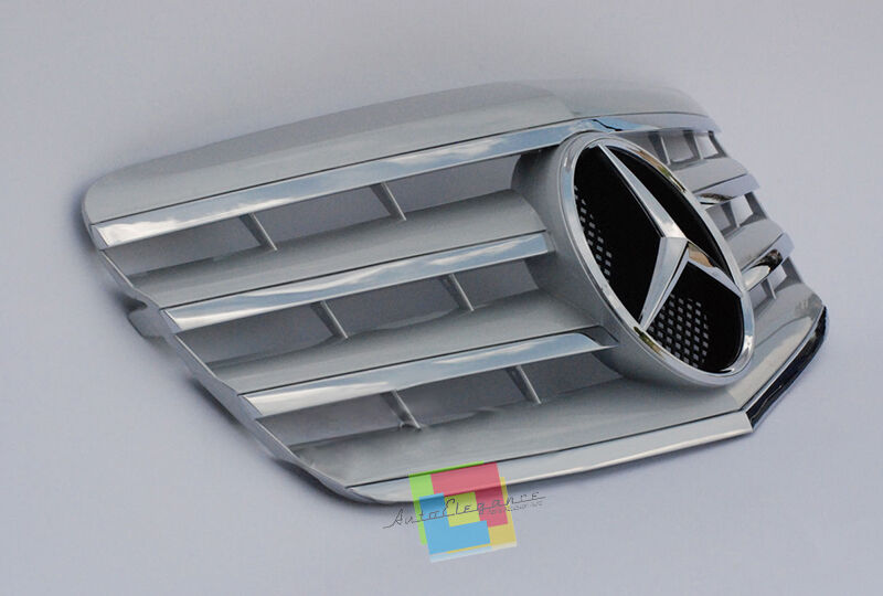 GRIGLIA ANTERIORE MERCEDES CLASSE E W211 06-09 CALANDRA LOOK AMG SILVER/CHROM