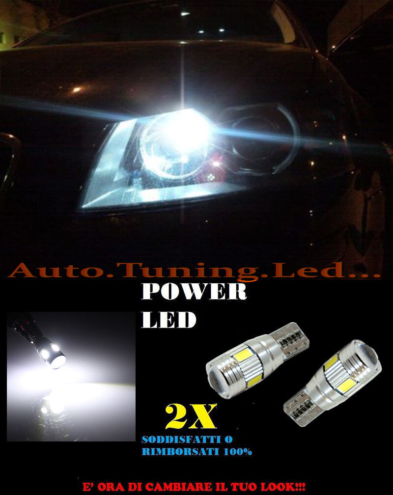 LUCI POSIZIONE AUDI A6 4F C6 CANBUS T10 BIANCO 6 LED SUPER QUALITA