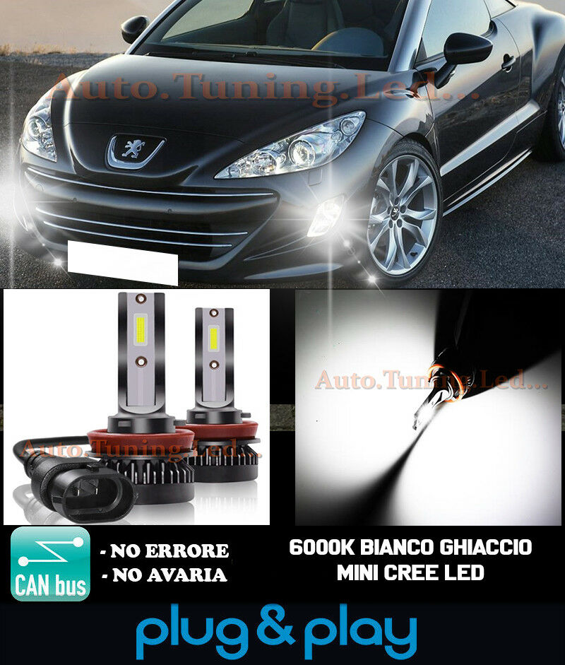 LAMPADE FENDINEBBIA A LED CREE PEUGEOT RCZ CAMBUS BIANCO GHIACCIO 8000LM