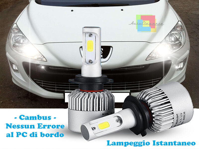 LAMPADE ABBAGLIANTI LED PEUGEOT 308 07-14 LAMPEGGIO ISTANTANEO 6000K