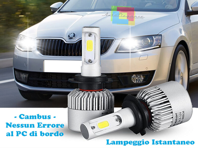 LAMPADE ABBAGLIANTI LED SKODA OCTAVIA 2013+ LAMPEGGIO ISTANTANEO 6000K