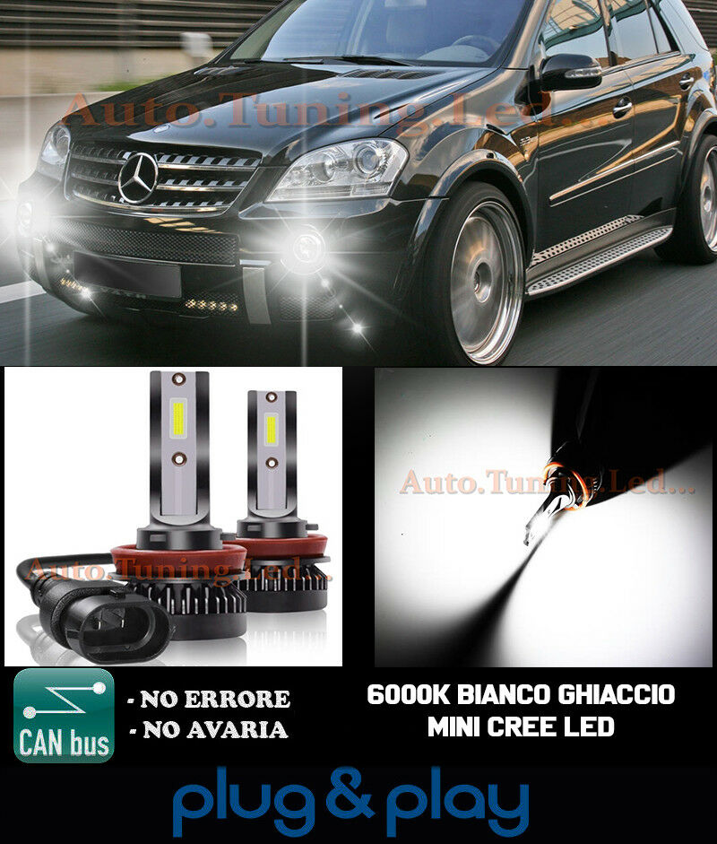LAMPADE FENDINEBBIA A LED CREE MERCEDES ML W164 CAMBUS BIANCO GHIACCIO 8000LM
