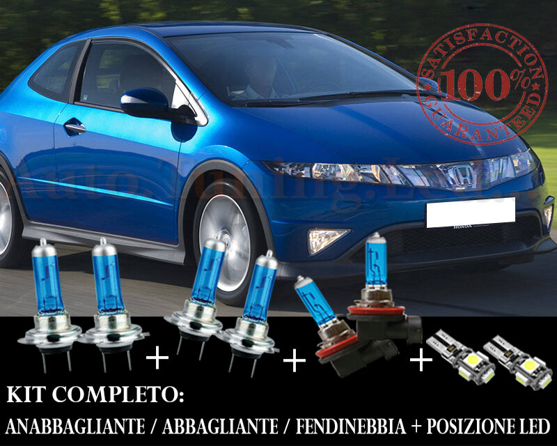 HONDA CIVIC 2005-2012 COMPLETE SET BLUE XENON LAMPS + LED POSITION