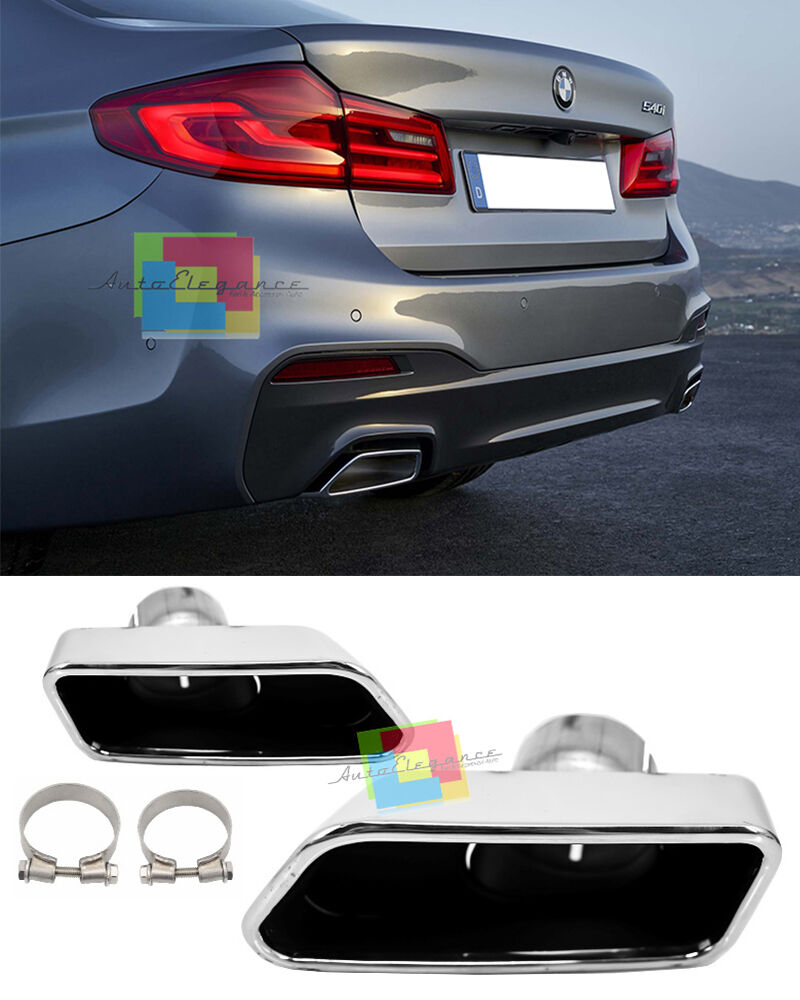 BMW SERIE 5 F10 F11 F18 TERMINALI DI SCARICO IN ACCIAIO INOX LOOK 550i V8 LCI AUTOELEGANCERICAMBI