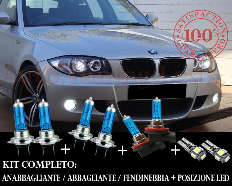 BMW SERIE 1 E81 E82 E87 E88 SET COMPLETO LAMPADE BLU XENON + POSIZIONE A LED AUTOELEGANCERICAMBI