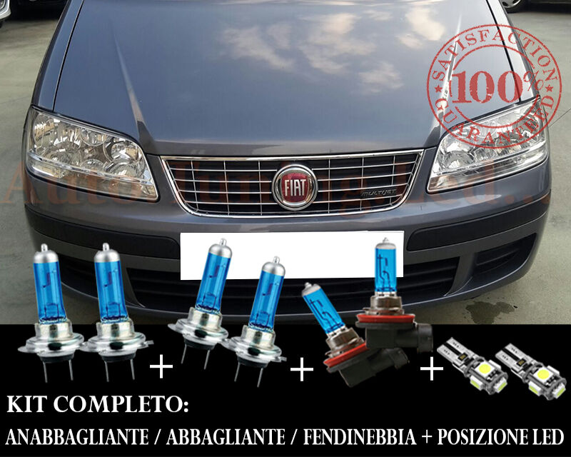 FIAT IDEA COMPLETE SET BLUE XENON LAMPS + LED POSITION