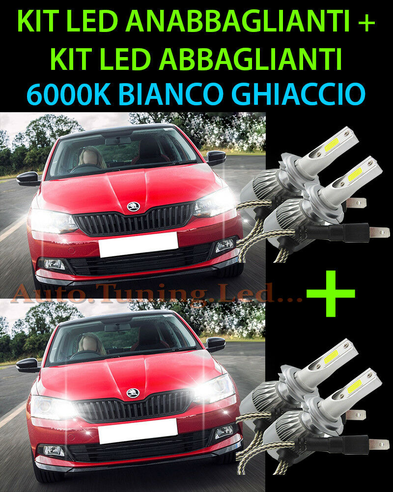 LED KIT HIGH BEAM & LOW BEAM LAMPS FOR SKODA FABIA III 2016 ONWARDS -.