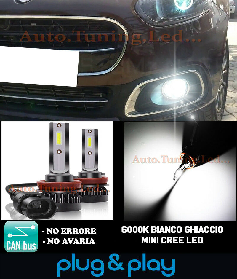 CREE LED FOG LIGHTS FIAT PUNTO EVO CAMBUS ICE WHITE 8000LM