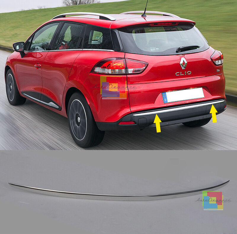 MODANATURE ADESIVE RENAULT CLIO 2012+ GRANDTOUR CROMATURA POSTERIORI ACCIAIO .