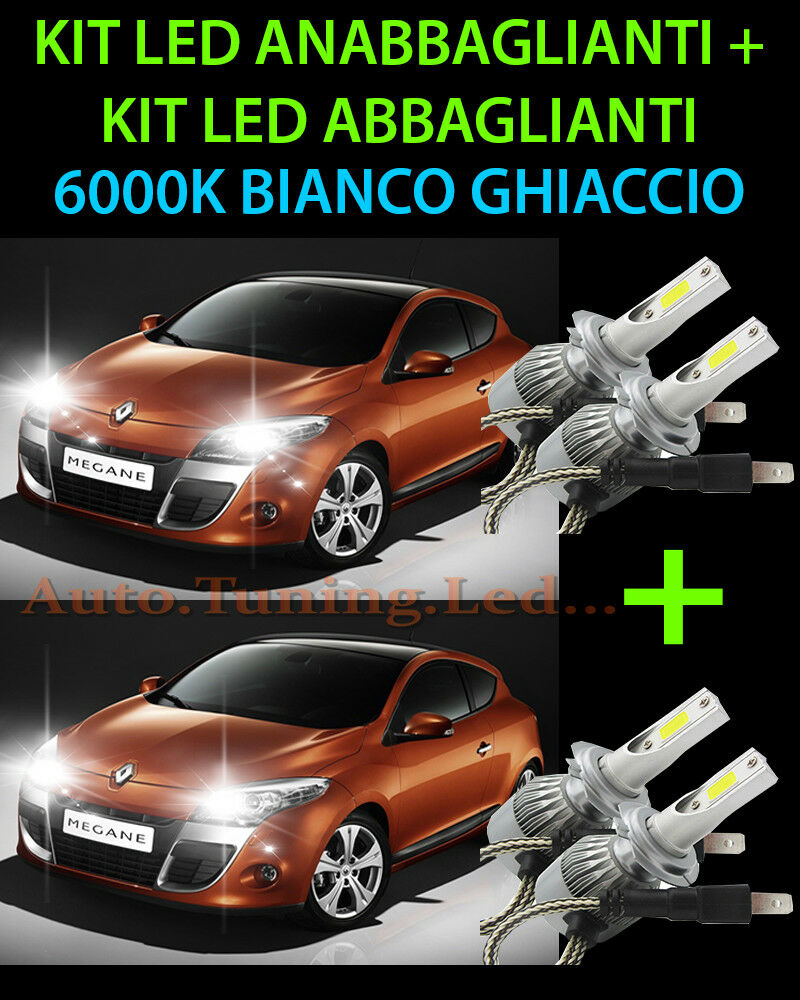 KIT LED LAMPADE ABBAGLIANTI & ANABBAGLIANTI PER RENAULT MEGANE 2003-2008 -.