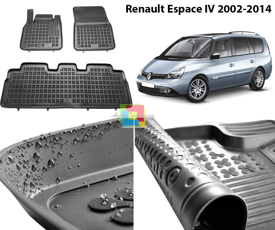 RENAULT ESPACE IV 2002-2014 TAPPETINI AUTO IN GOMMA - TAPPETI TOP QUALITA -1