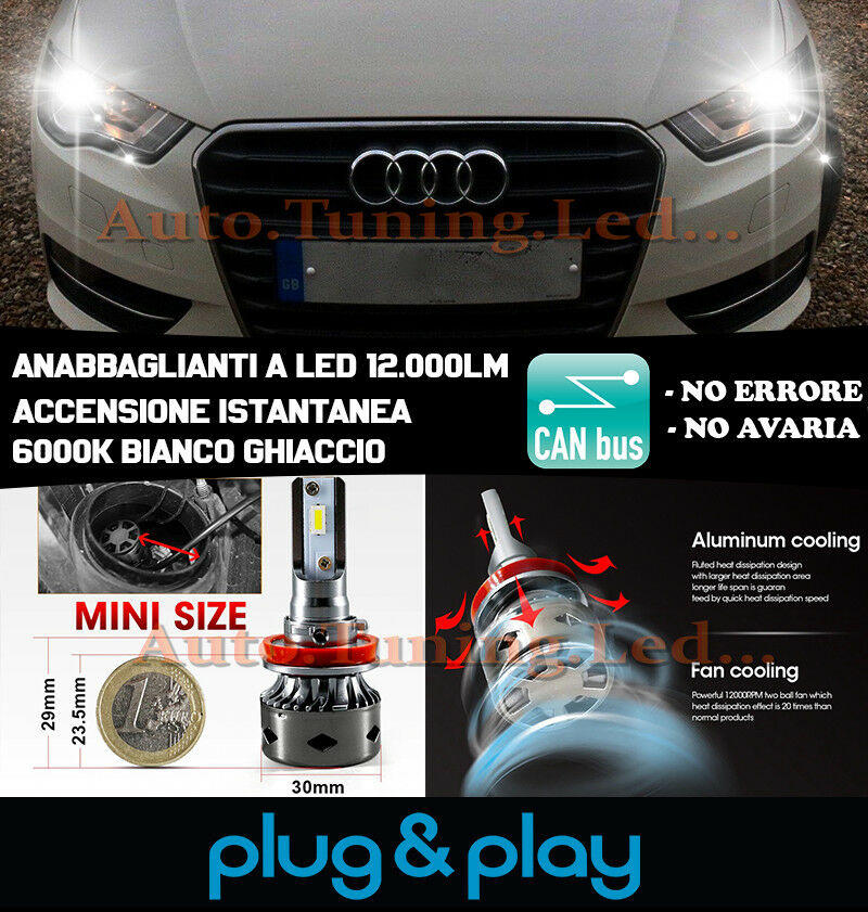 AUDI A3 8V INSTANT NO FAILURE LED LOW BEAM HEADLIGHTS 12,000LM