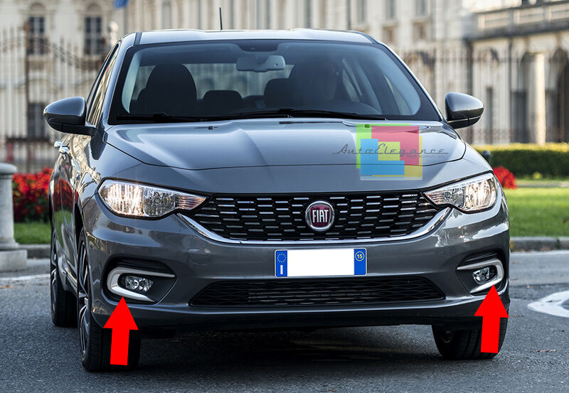 ADHESIVE MOULDS FIAT TIPO 2015+ CHROME FRONT FOG LIGHTS