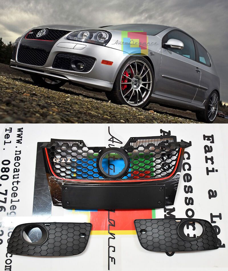 VW GOLF 5 2003-2008 CALANDRA GTI GRIGLIA ANTERIORE + FENDINEBBIA