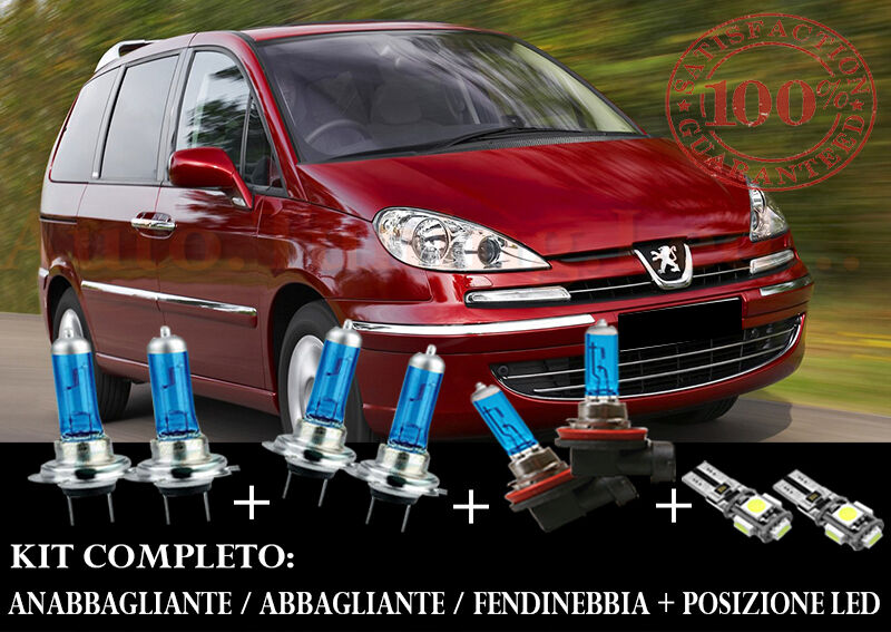 PEUGEOT 807 2002-2010 COMPLETE SET BLUE XENON LAMPS + LED POSITION