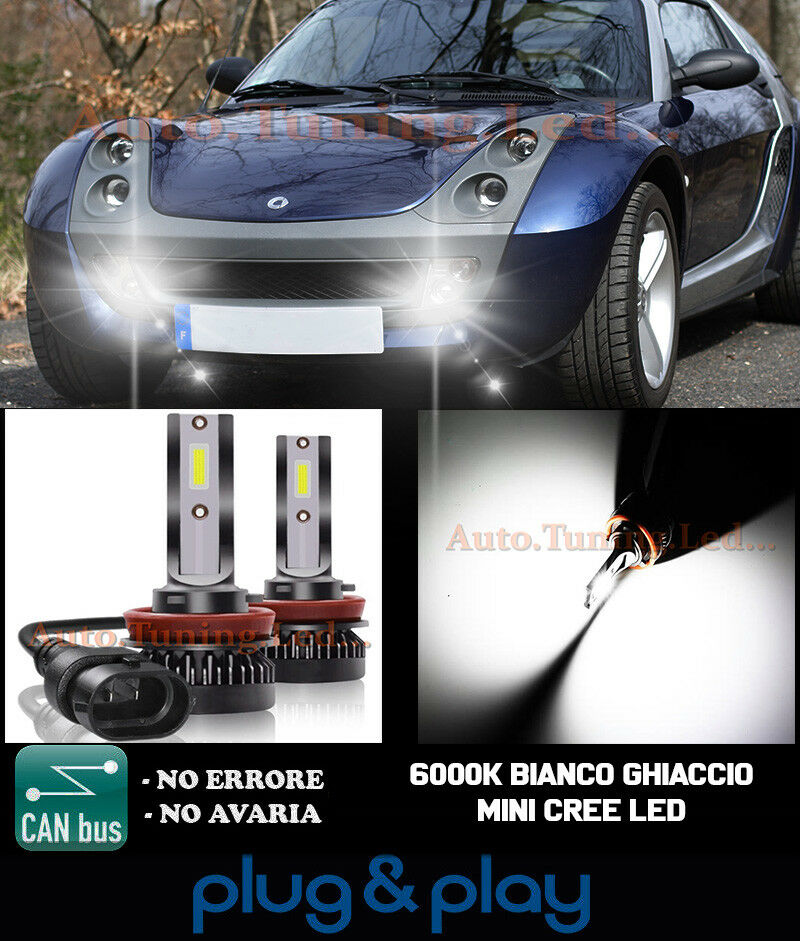 CREE SMART ROADSTER CAMBUS LED FOG LIGHTS ICE WHITE 8000LM
