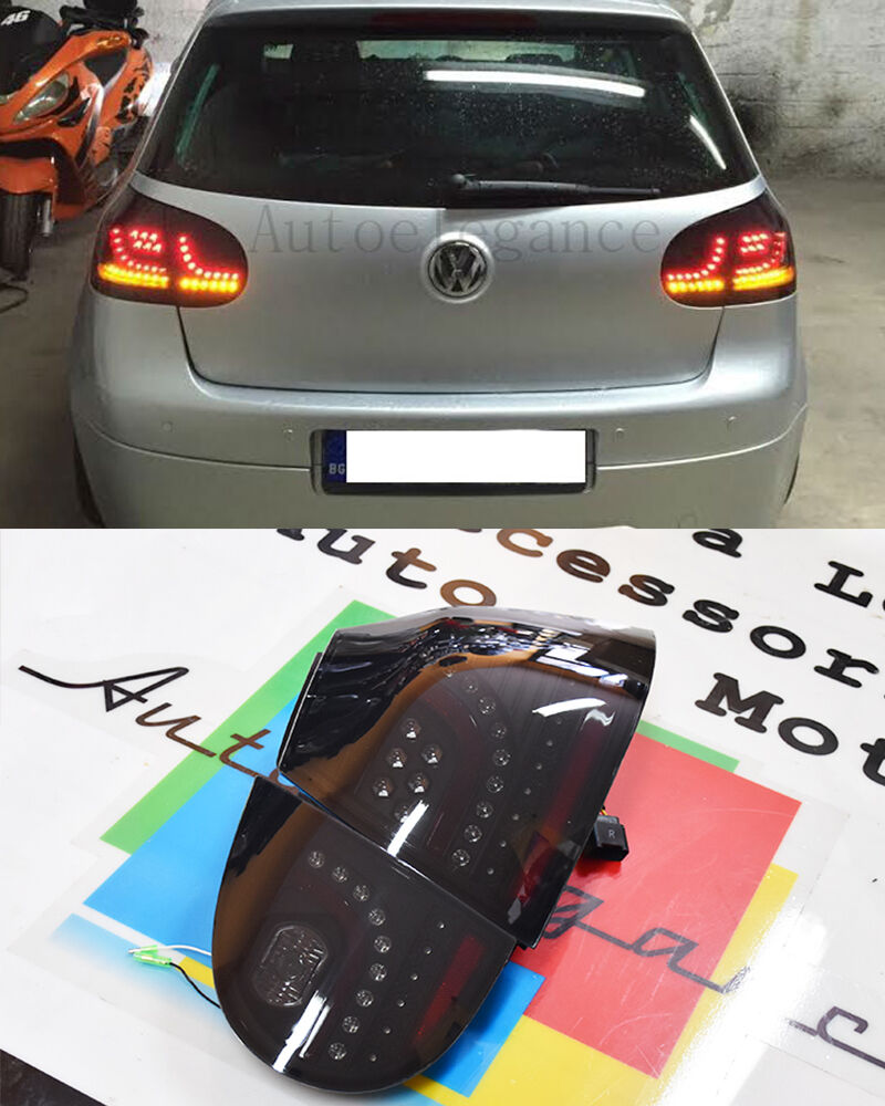 VW GOLF MK5 V 2003-2008 FULL LED REAR LIGHTS BLACK SMOKED - GTI