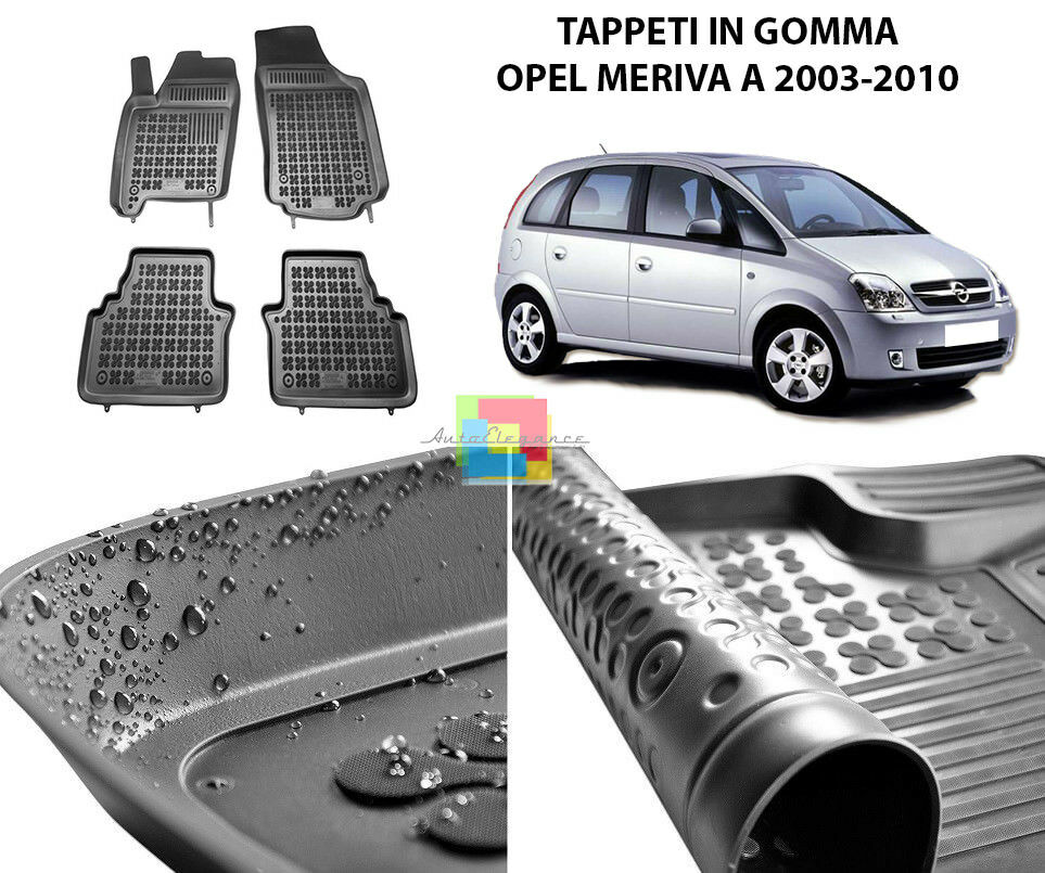 OPEL MERIVA A 2003-2010 TAPPETINI AUTO IN GOMMA - TAPPETI TOP QUALITA -1-