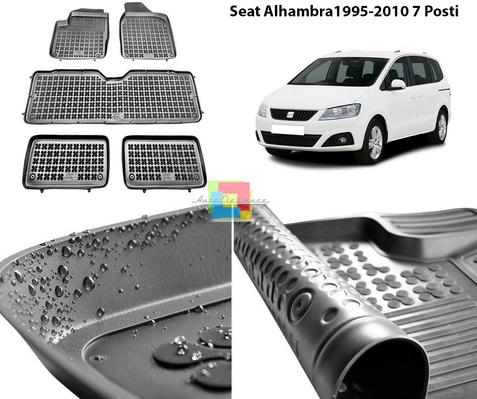 SEAT ALHAMBRA 1995-2010 7 SEATS RUBBER CAR MATS - TOP QUALITY MATS -1